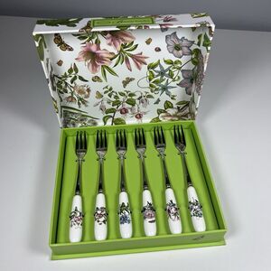Portmeirion 6 Pastry Forks Botanic Garden In Box!
